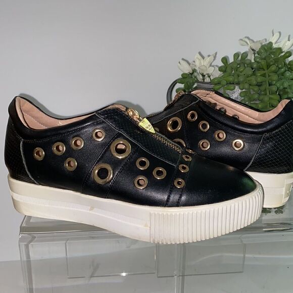 LORIBLU Platform Grommet And Zip Creeper Chunky Embellished Sneakers Black  7.5 - Picture 14 of 16